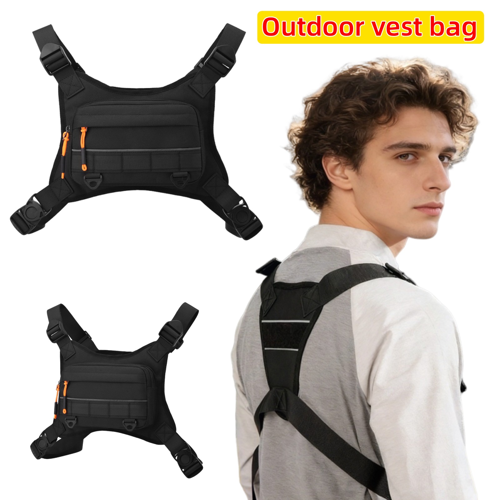 Outdoor Camping Vest - Уличный жилет, сумка, дышащий передний нагрудный